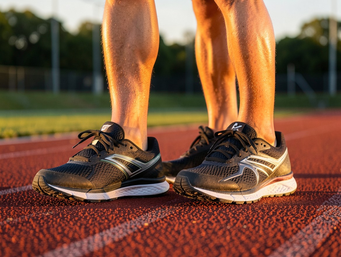 Atleta lista para correr en una pista